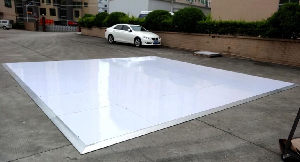 white glossy dance floor