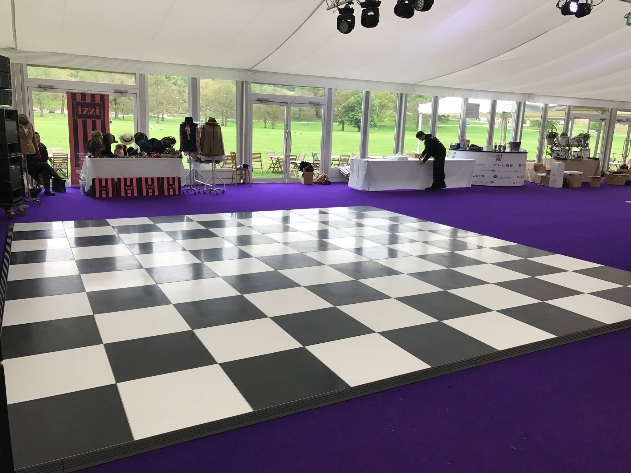 black and white wedding dance floor