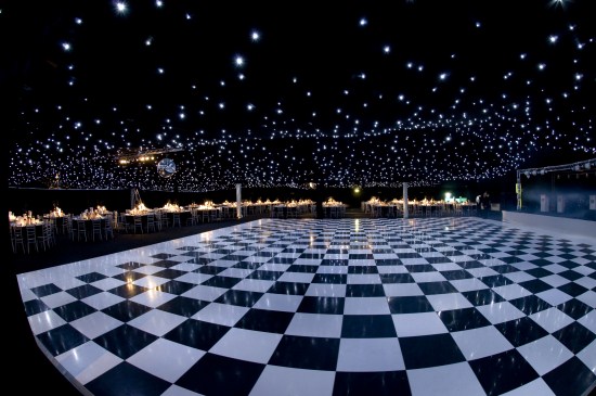 black and white dance floor