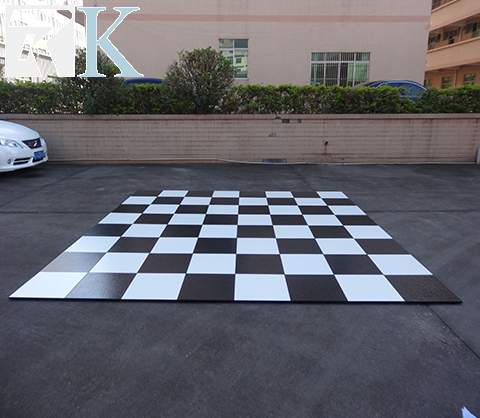 black and white dance floor stage