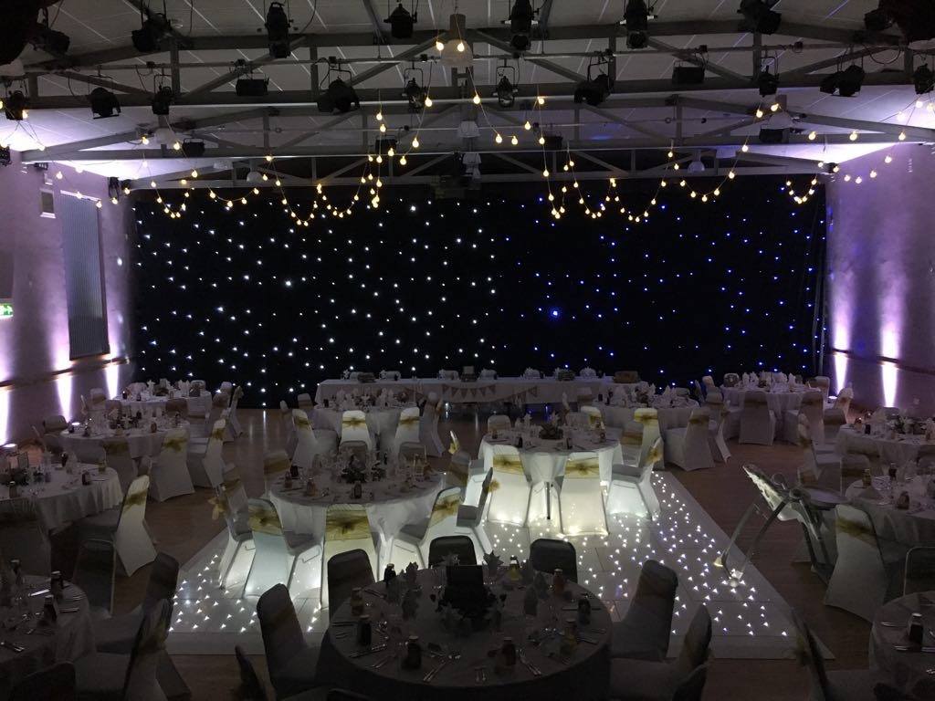 led star curtain and led dance floors use for wedding venue