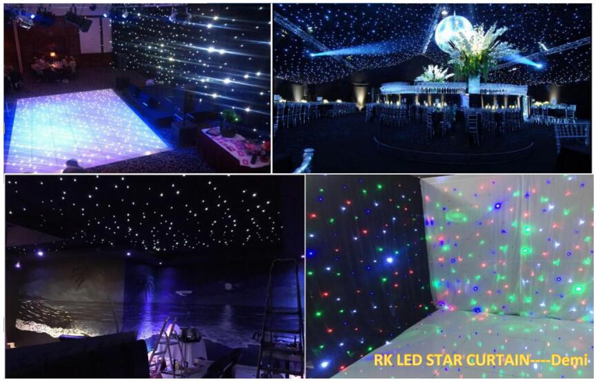 led light star curtain