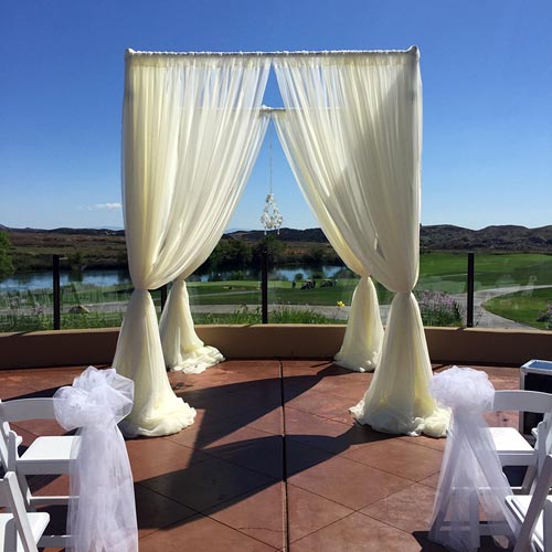 pipe and drape wedding