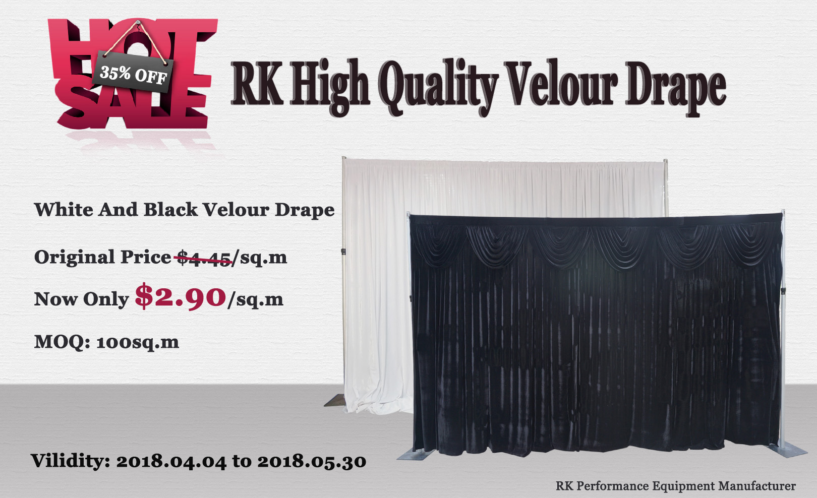 promotion on velour drape