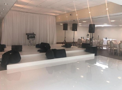 Black and White Dance Floor Used For Banquet