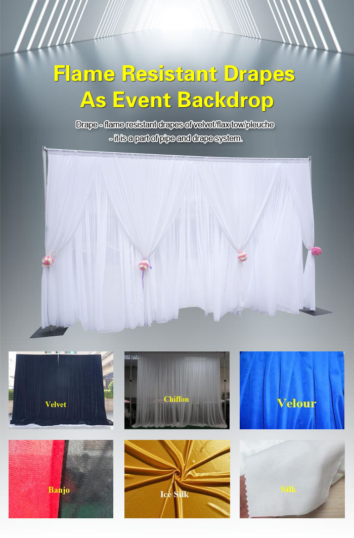 flame resistant drapes as event ba