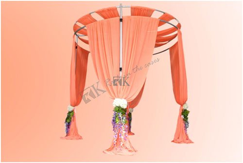 round pipe and drape tent for wedding